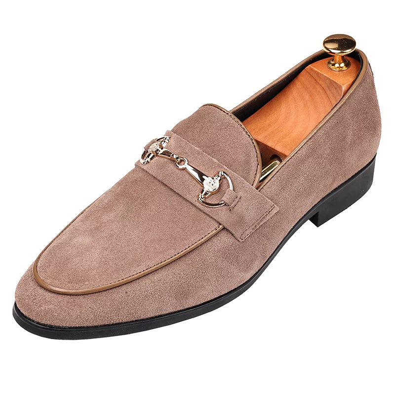 Men's Genuine Leather Loafers, Height Increasing, Slip-On