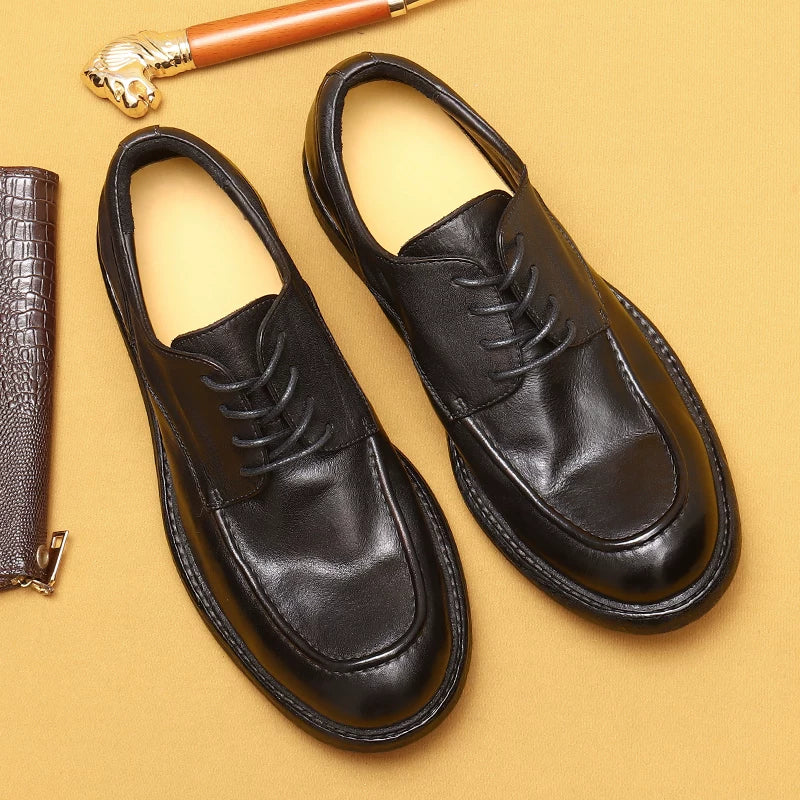 Men's Genuine Leather Leather Shoes, Handmade, British Style