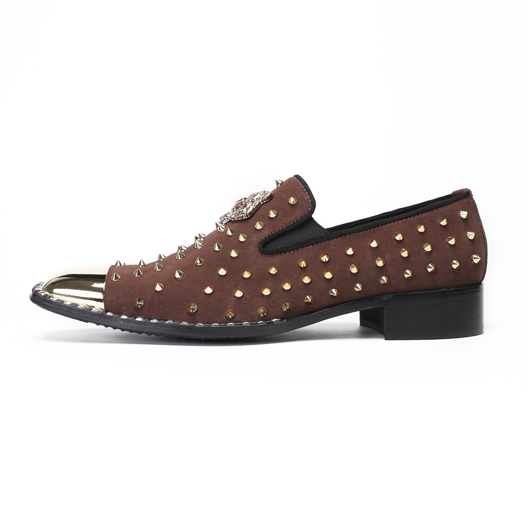 Men's Leather Casual Shoes – Rhinestone Detail – Style 89