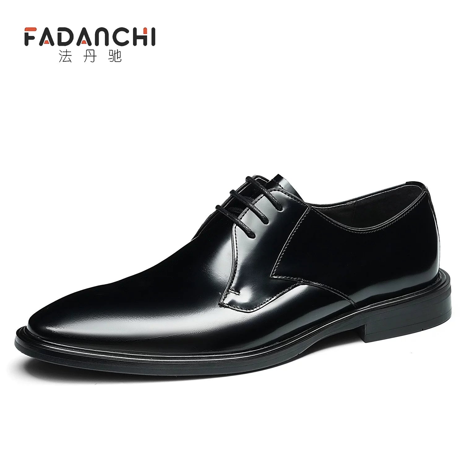 Men's Genuine Leather Derby Shoes, Glossy, Business