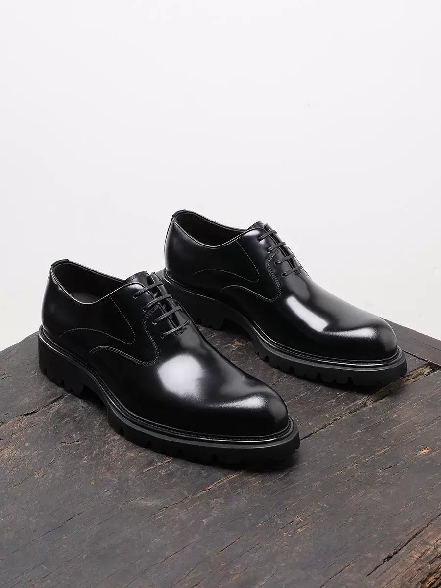 Men's Genuine Leather Oxford Shoes, Height Increasing, Thick Sole