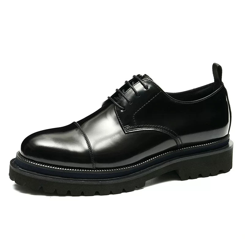 Men's Genuine Leather Leather Shoes, Height Increasing, Thick Sole