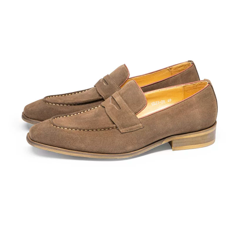 Men's Genuine Leather Loafers, Breathable, Slip-On