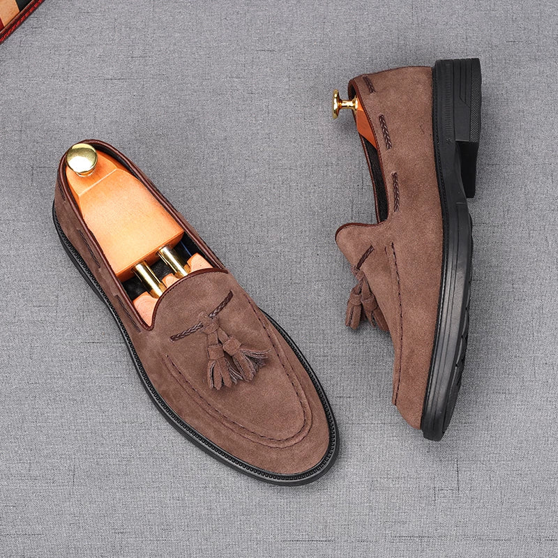 Men's Genuine Leather Loafers, Handmade, Slip-On