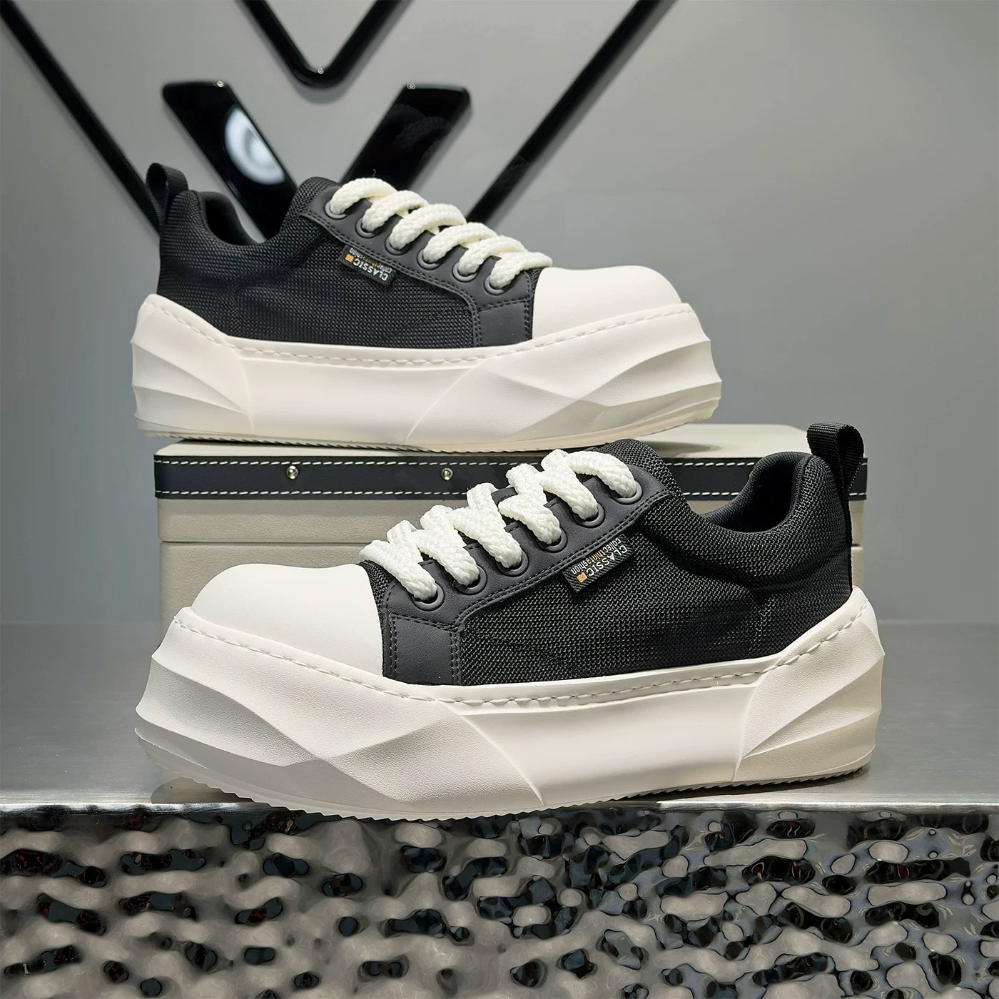 Men's Height-Increasing Platform Breathable Low-Top Big-Toe Canvas Shoes New