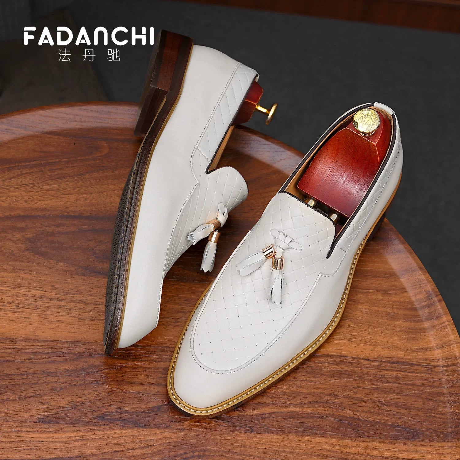 Men's White Genuine Leather Loafers, Breathable, Slip-On