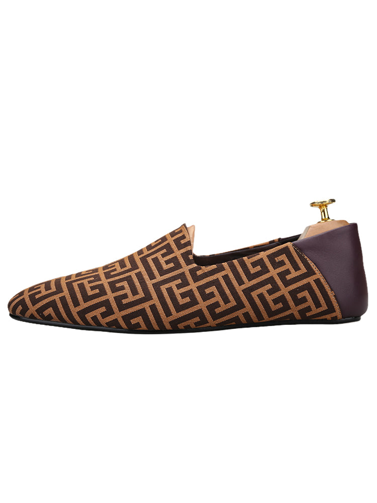 European and American style fashionable check pattern three-dimensional yarn-dyed jacquard men's slip-on slip-on back sheepskin half slippers for men