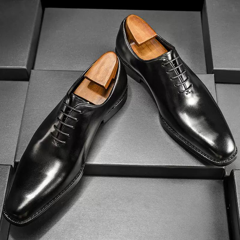 Men's Genuine Leather Oxford Shoes, Breathable, Lace-Up