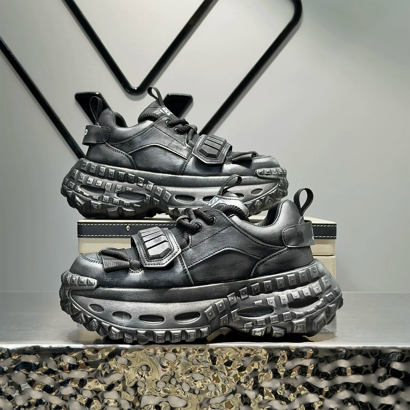 Men's Height-Increasing Platform Trendy Chunky Dad Sneakers