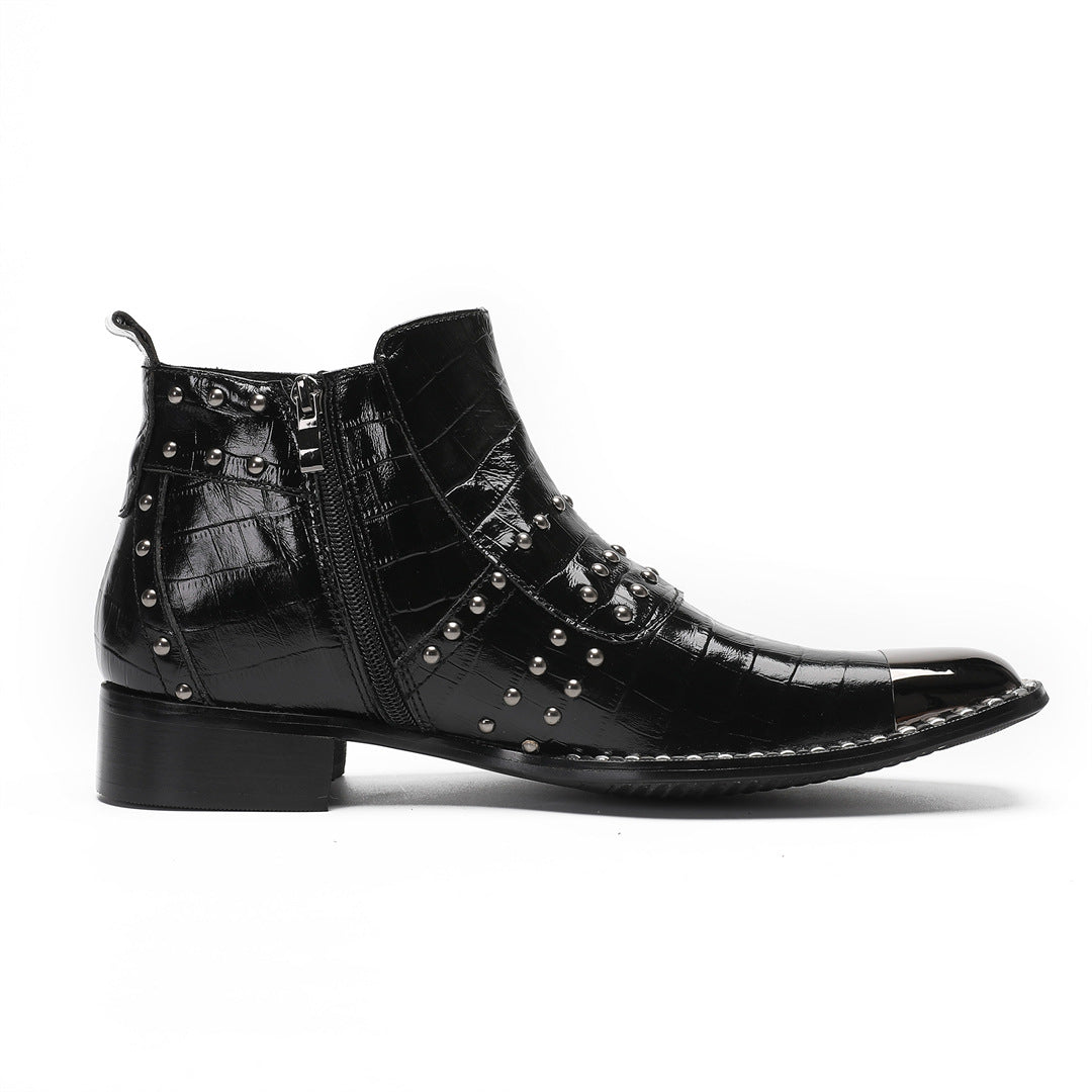 Men's Leather Martin Boots – Breathable, British Style – Style 65