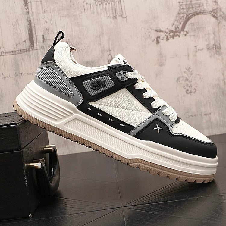 Men's Low-Top Color-Block Athletic Casual Versatile Trendy Skate Shoes