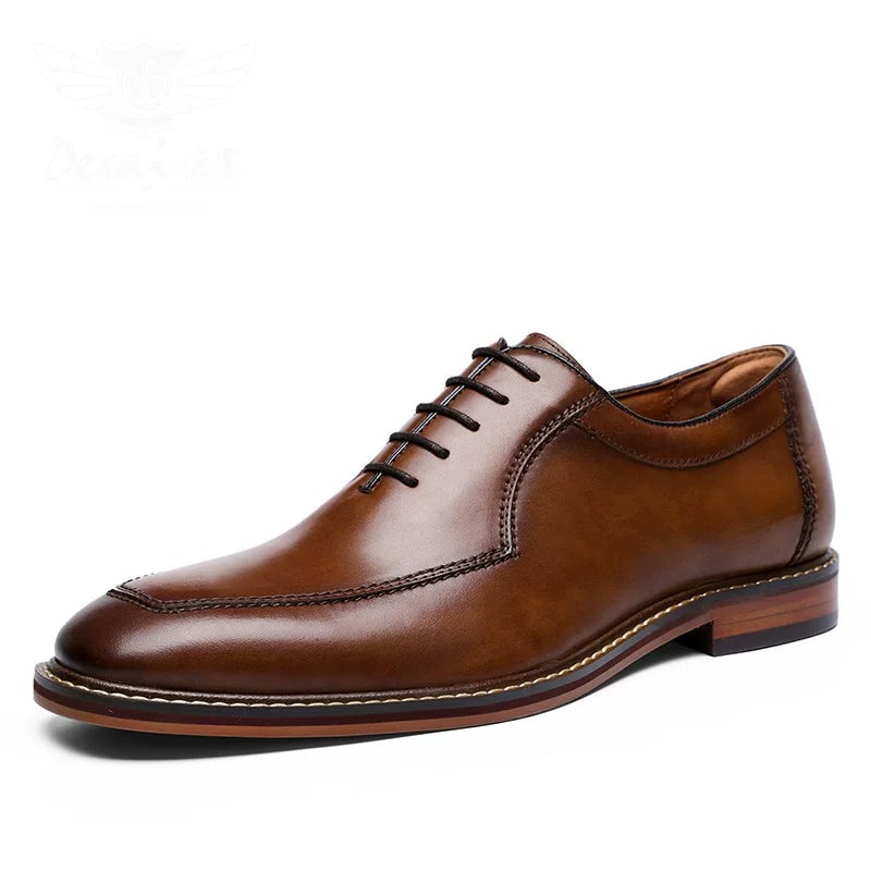 Men's Genuine Leather Oxford Shoes, Height Increasing, Handmade