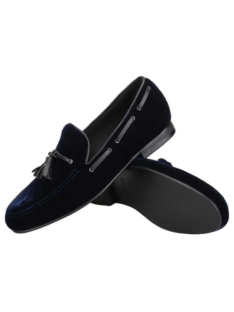 New imported velvet gentleman British yuppie shoes trendy leather tassel loafers large size smoking shoes loafers