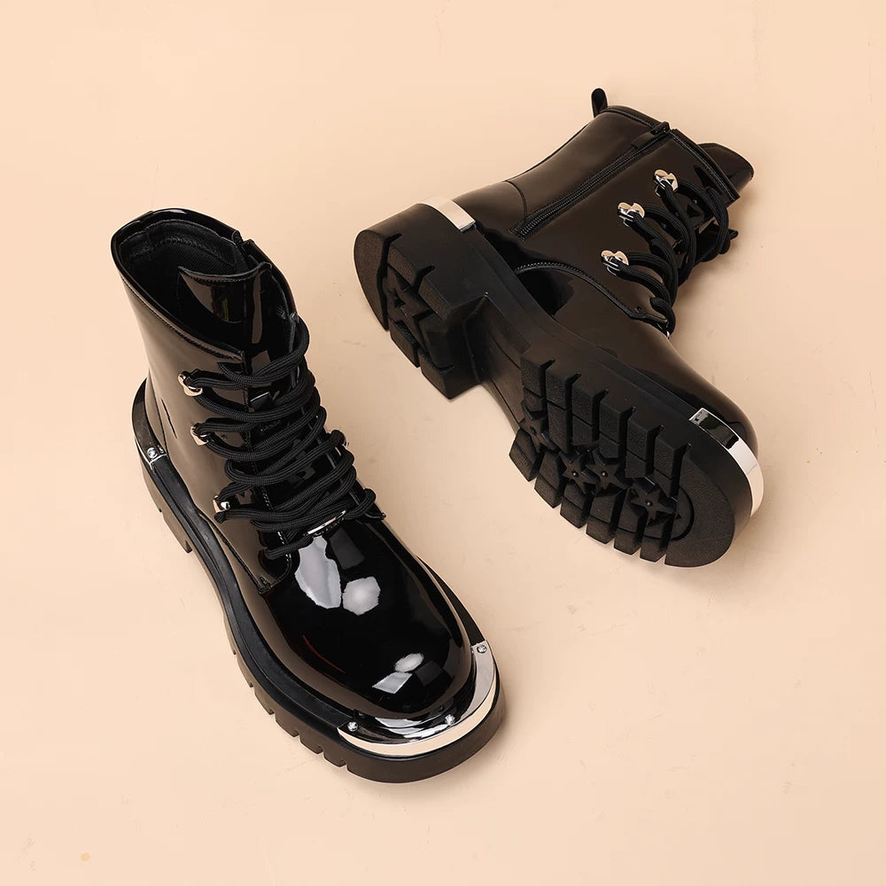 Men's Martin Boots, Height Increasing, Thick Sole