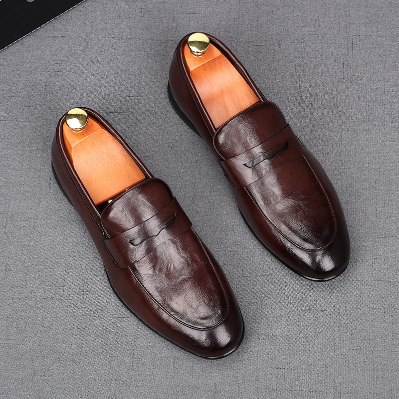 Men's Loafers, Slip-On, British Style