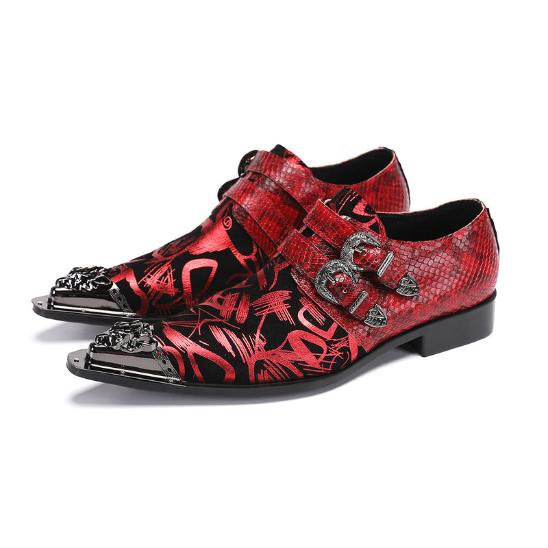 Men's Leather Dress Shoes, Pointed Toe, Lace-Up