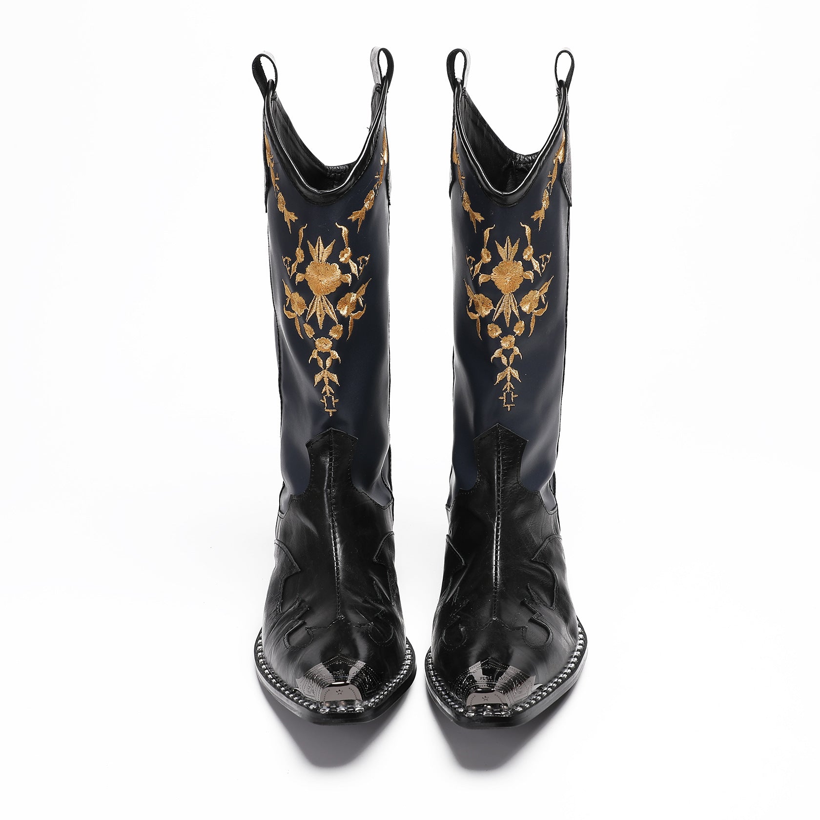 Men's Leather Martin Boots – Embroidered