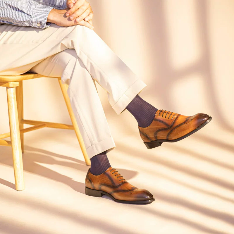 Men's Brown Leather Shoes, British Style, Business