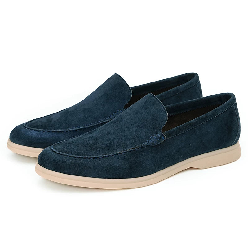 Men's Genuine Leather Loafers, Breathable, Slip-On