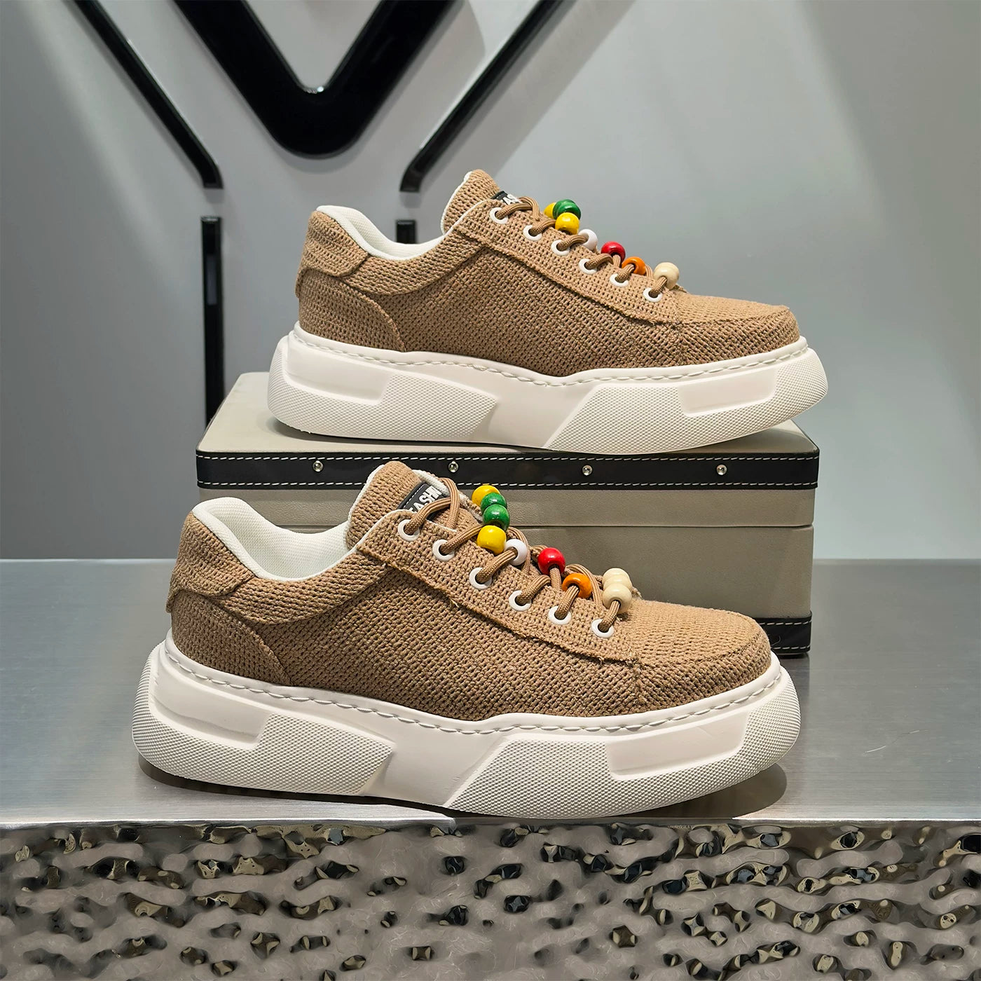 Men's Breathable Low-Top Canvas Trendy White Sneakers 2026 Summer New