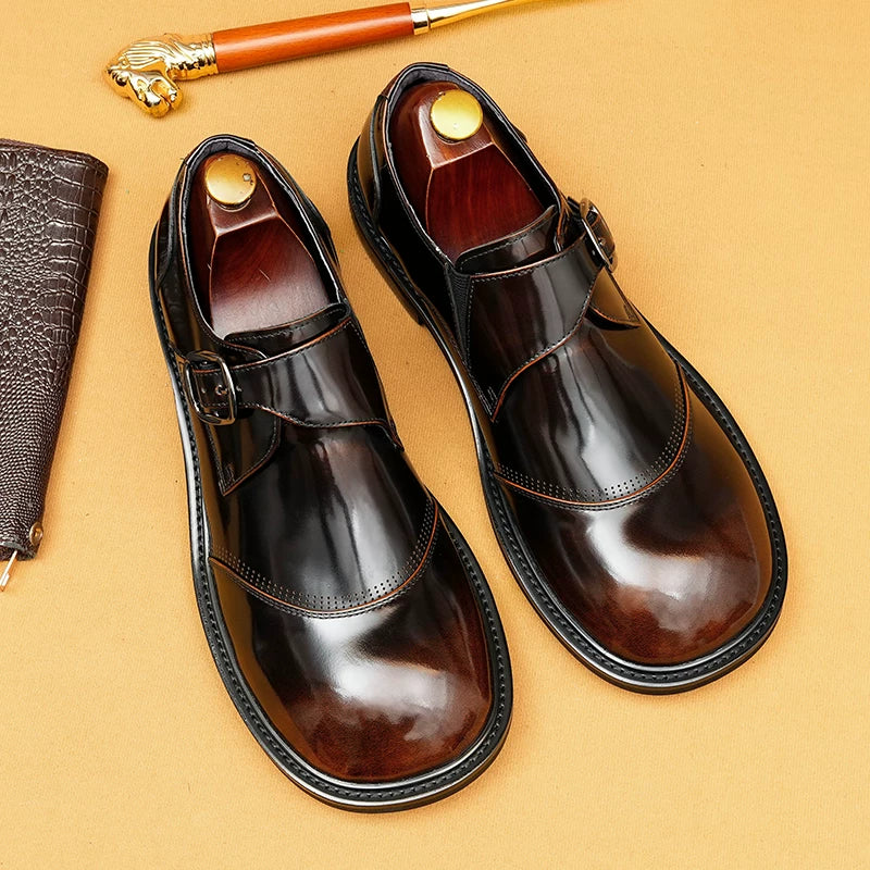 Men's Black Genuine Leather Loafers, Patent Leather, Slip-On