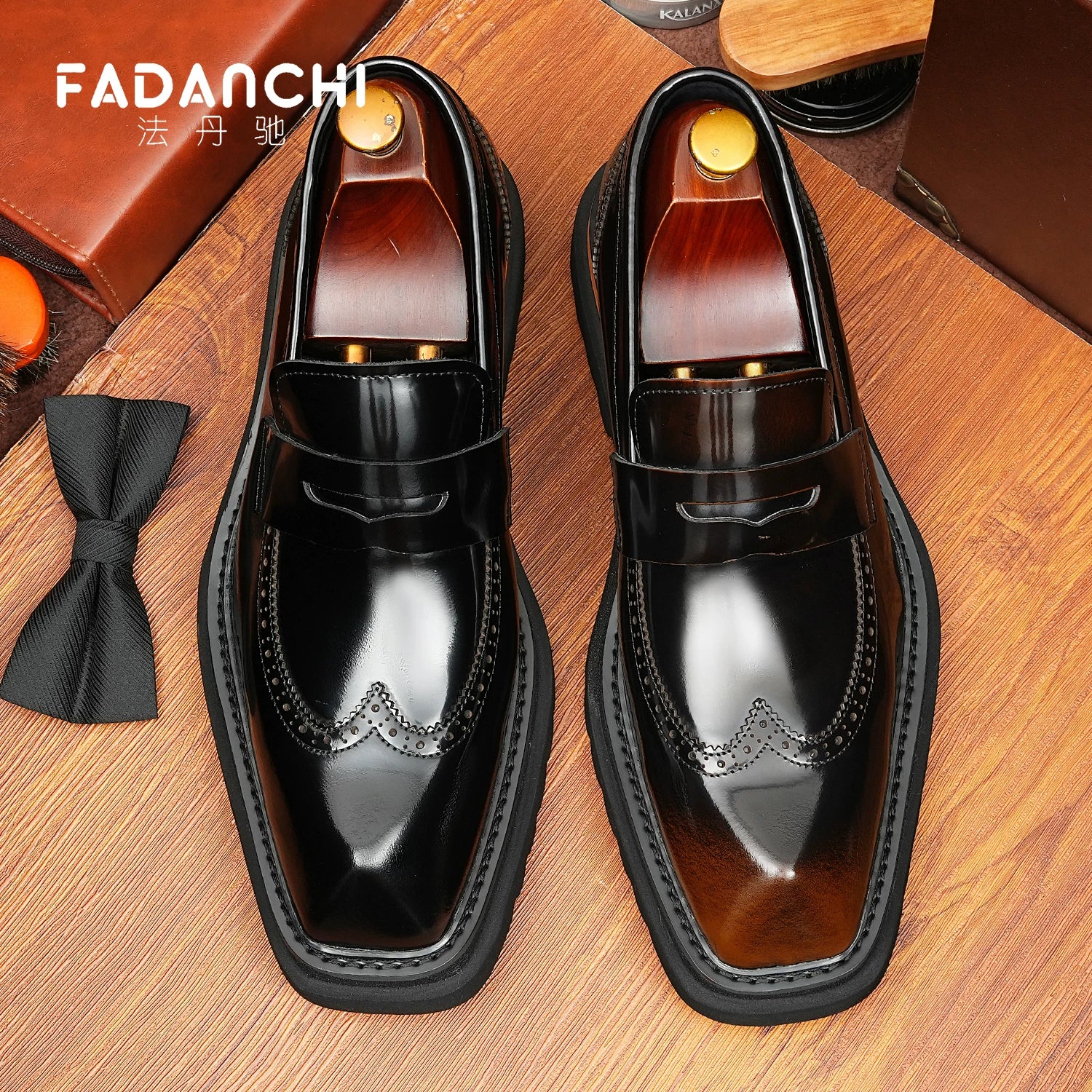 Men's Genuine Leather Loafers, Height Increasing, Thick Sole