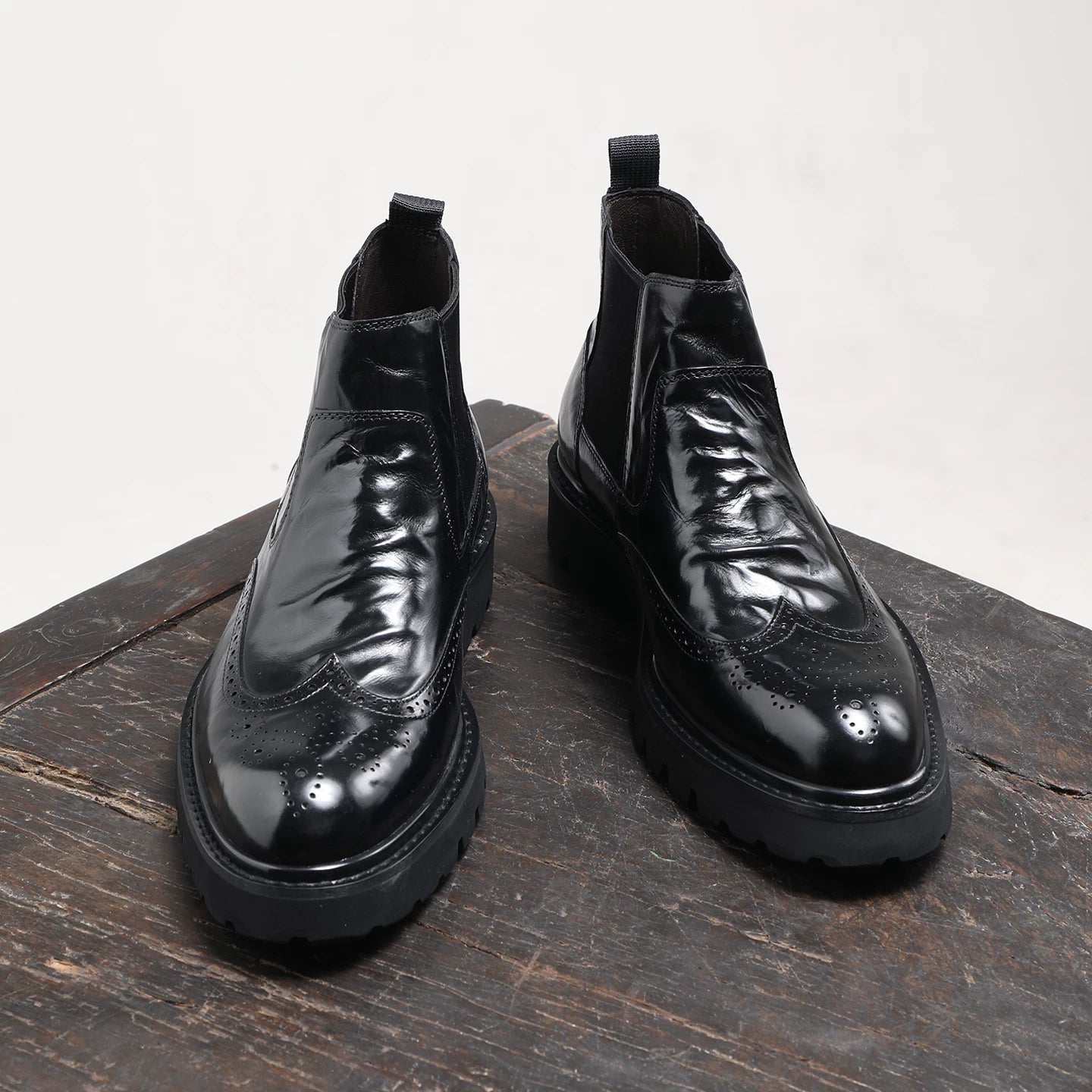 Men's Genuine Leather Martin Boots, Thick Sole, British Style