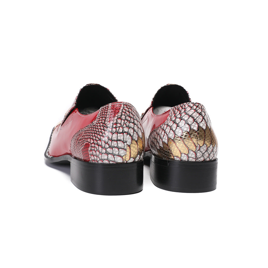 Men's Red Genuine Leather Casual Shoes