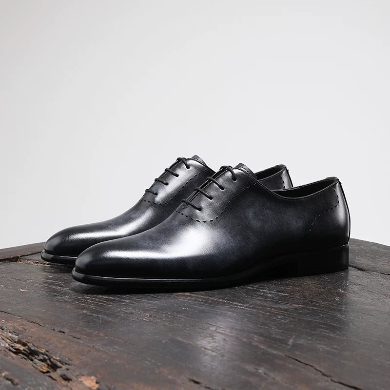 Men's Genuine Leather Oxford Shoes, Handmade, British Style