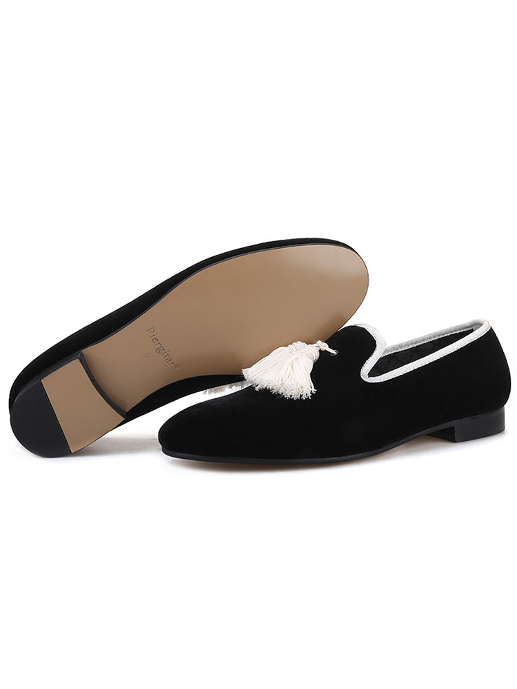 European and American style imported velvet men's velvet loafers British classic smoking shoes wedding banquet slip-on loafers