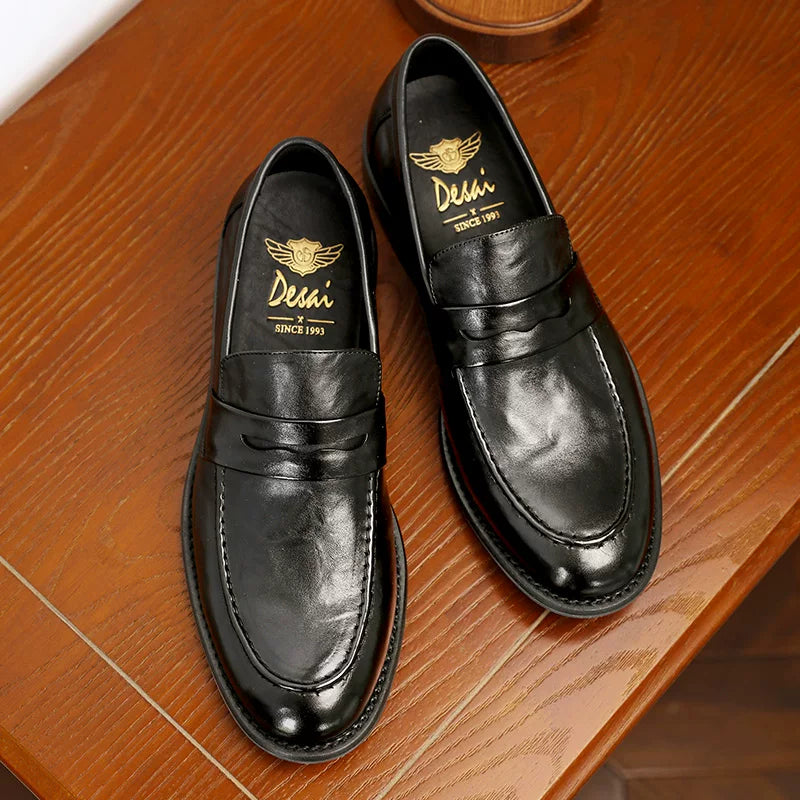 Men's Genuine Leather Loafers, Slip-On, Soft Sole