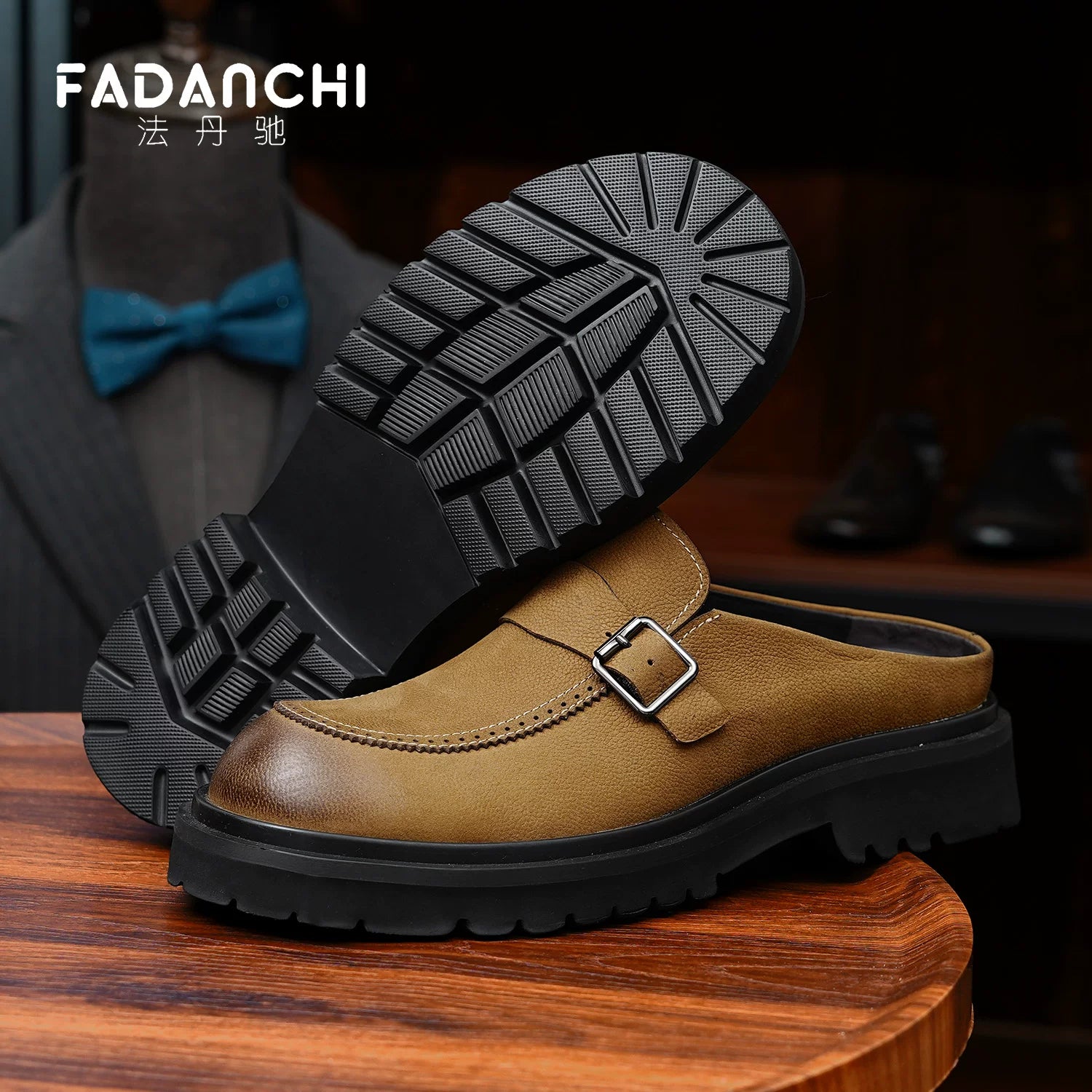 Men's Genuine Leather Loafers, Height Increasing, Thick Sole