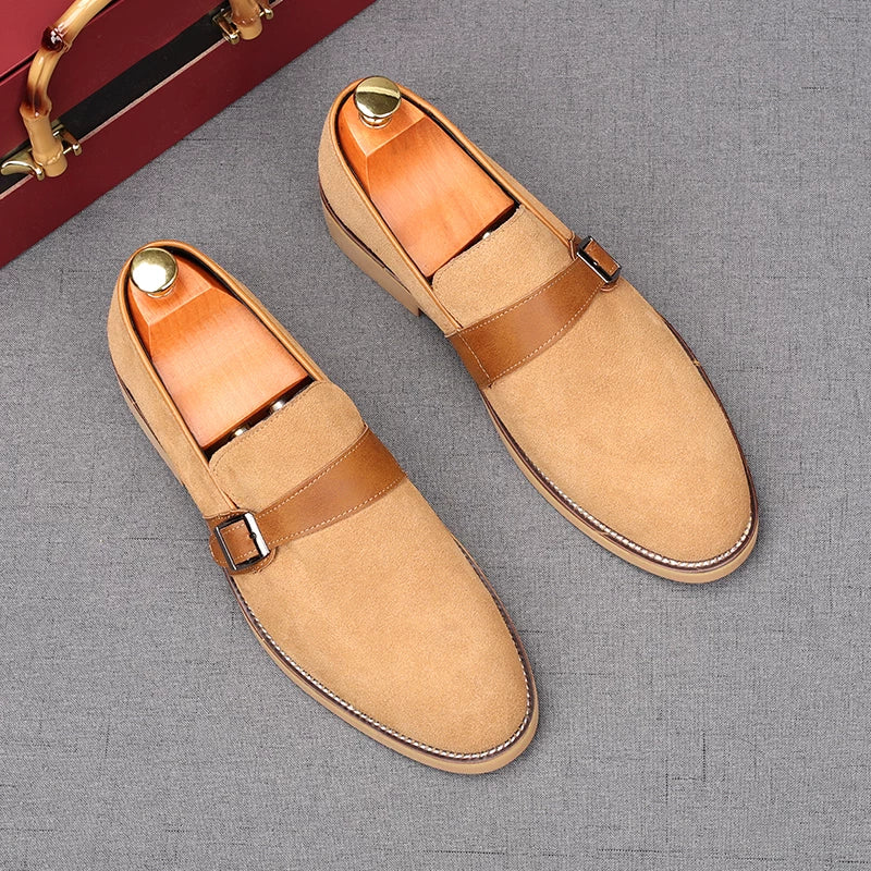 Men's Genuine Leather Loafers, Height Increasing, Slip-On