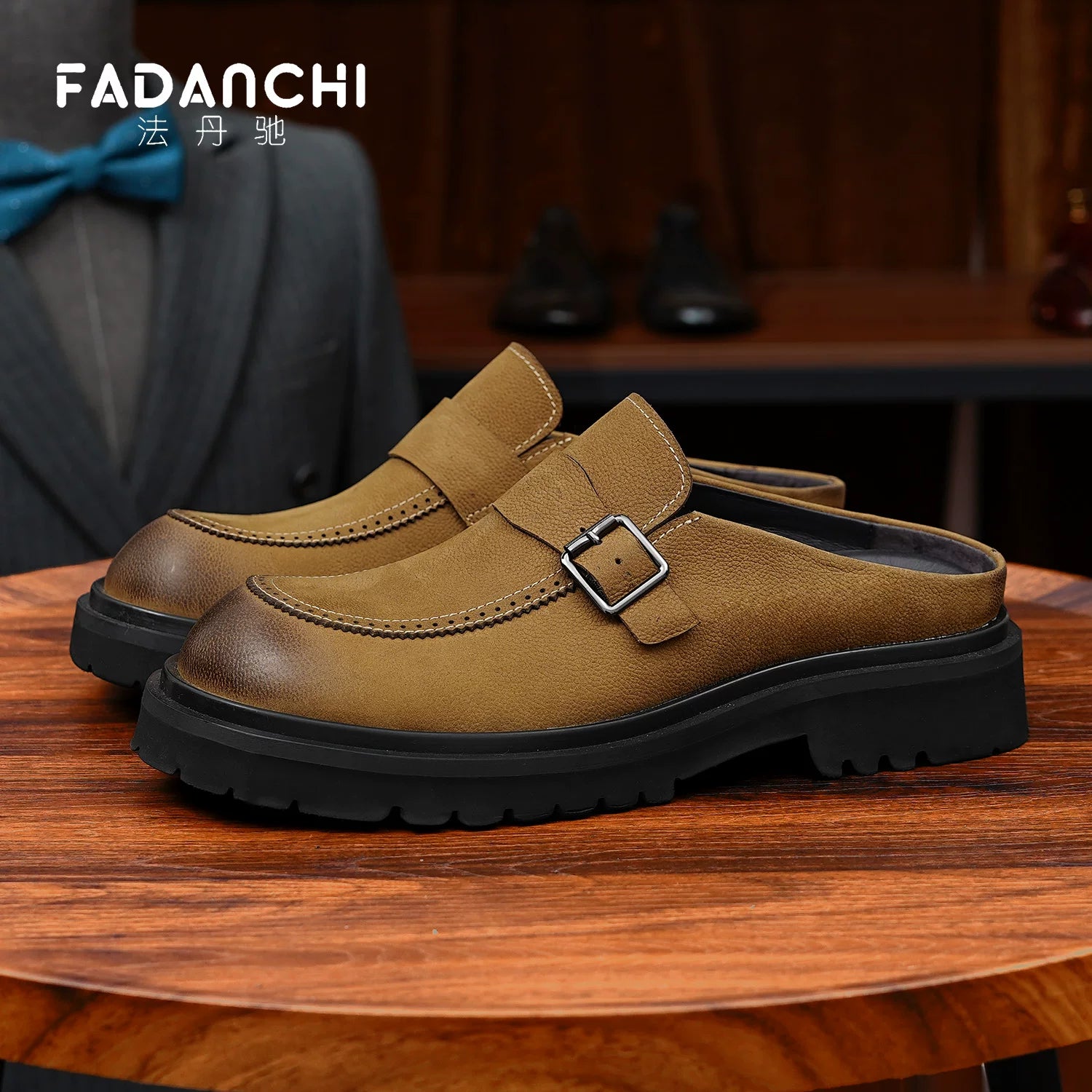 Men's Genuine Leather Loafers, Height Increasing, Thick Sole