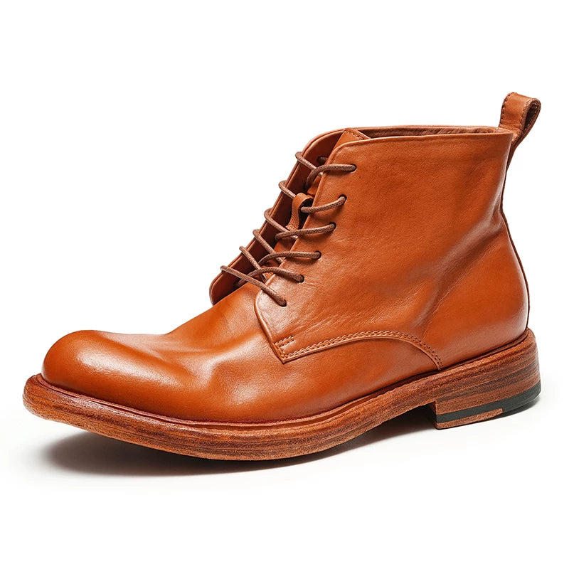 Men's Genuine Leather Martin Boots, Handmade, British Style