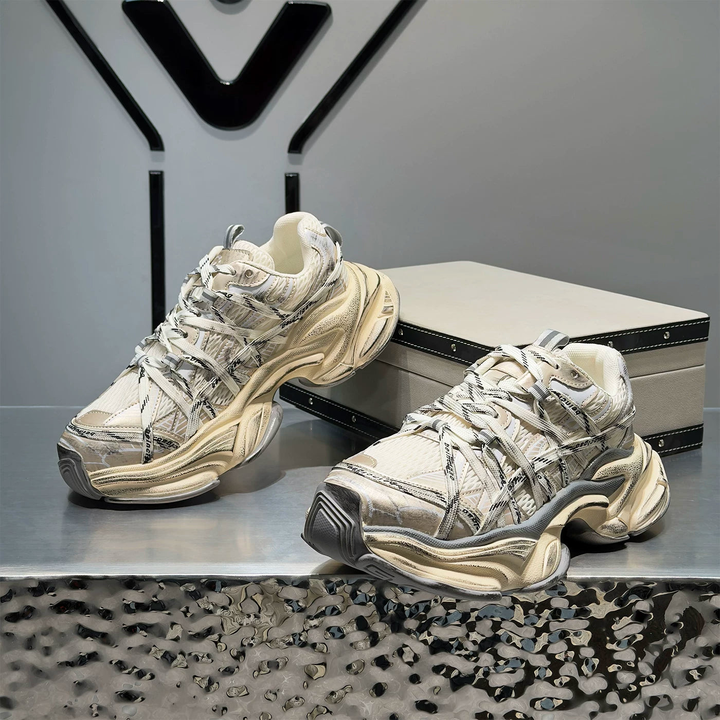 Men's Hidden-Wedge Platform Chunky Dad Sneakers 2026 New