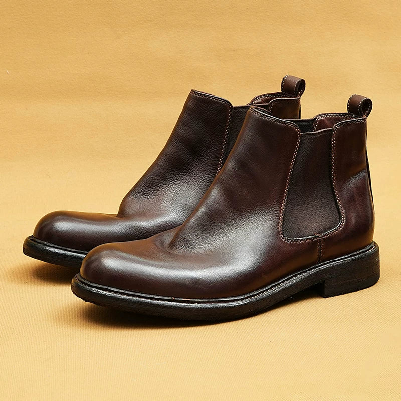 Men's Genuine Leather Martin Boots, Handmade, British Style