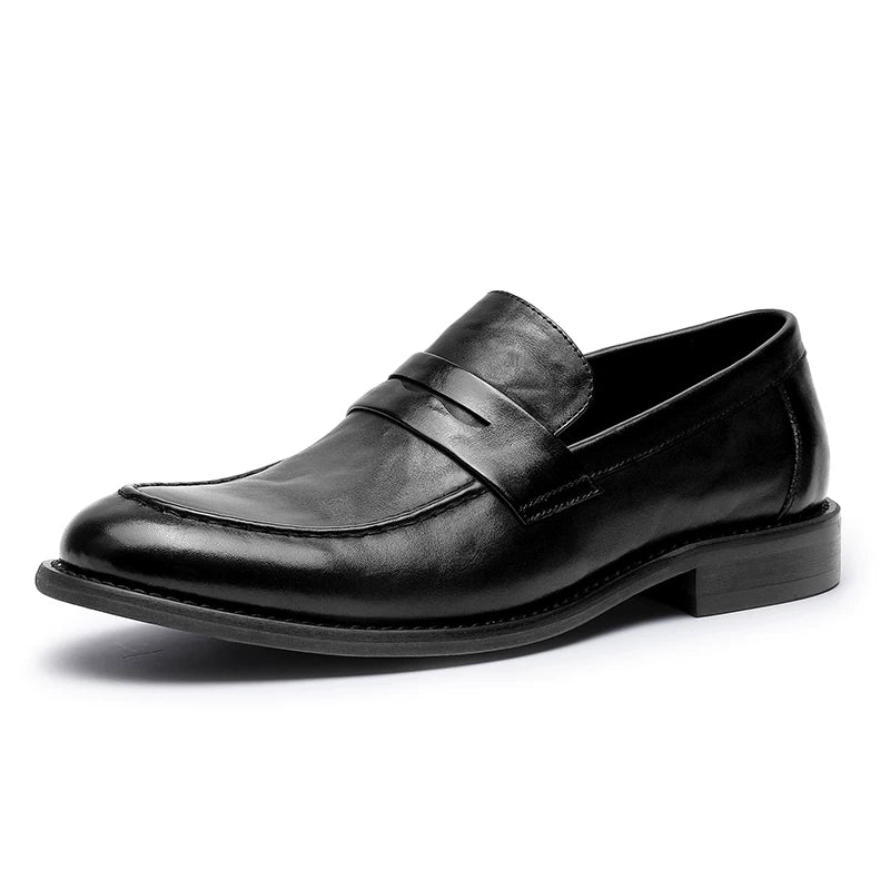 Men's Genuine Leather Loafers, Slip-On, Soft Sole