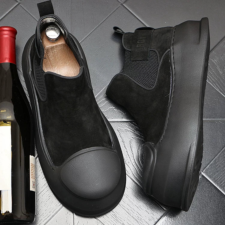 Men's Height-Increasing Platform Slip-On High-Top British-Style Boots 2026 New