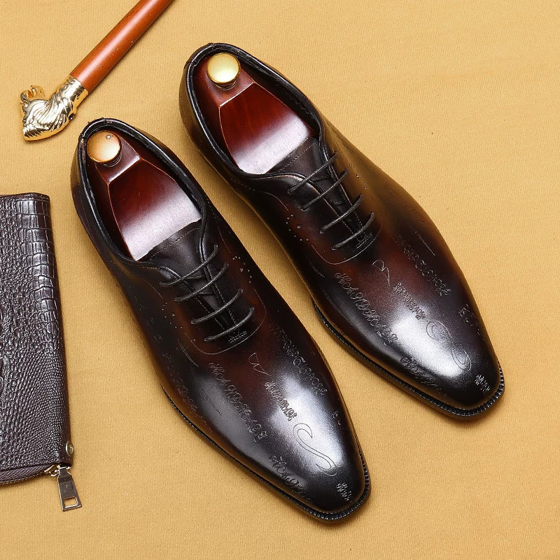 Men's Genuine Leather Leather Shoes, British Style, Business