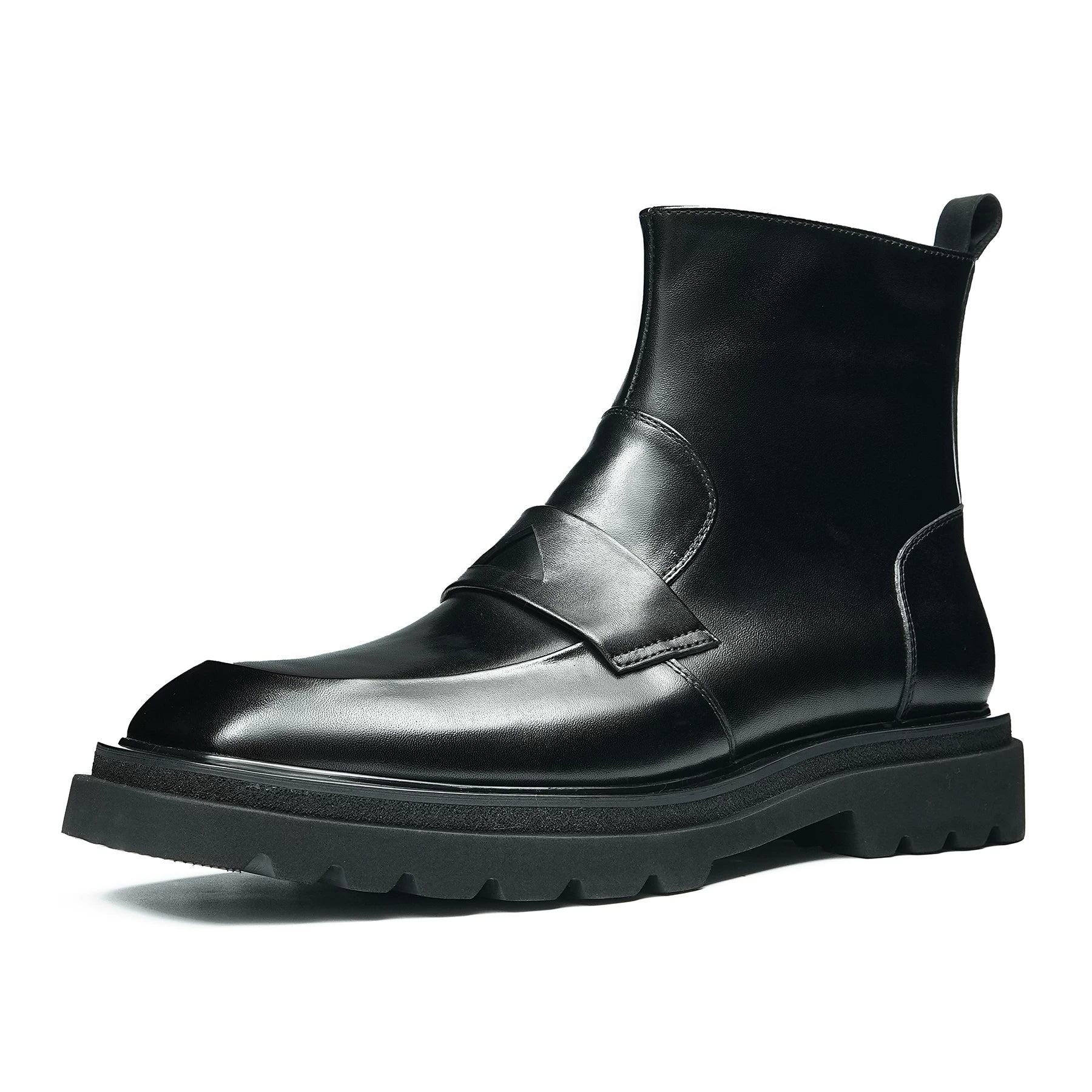 Men's Genuine Leather Martin Boots, Square Toe, Vintage