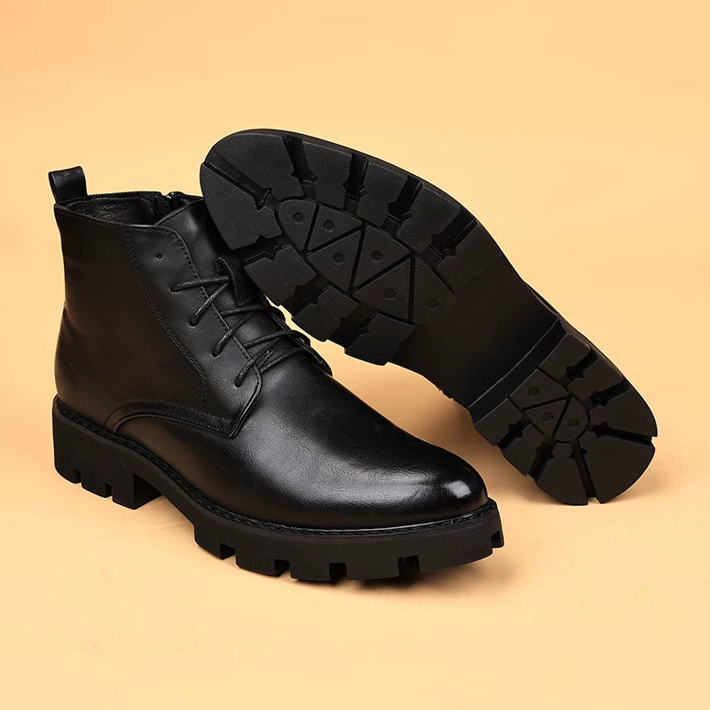 Men's Martin Boots, Height Increasing, Thick Sole