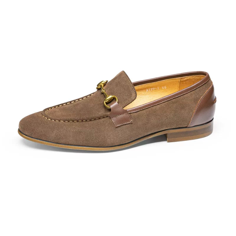 Men's Genuine Leather Loafers, Suede, Slip-On
