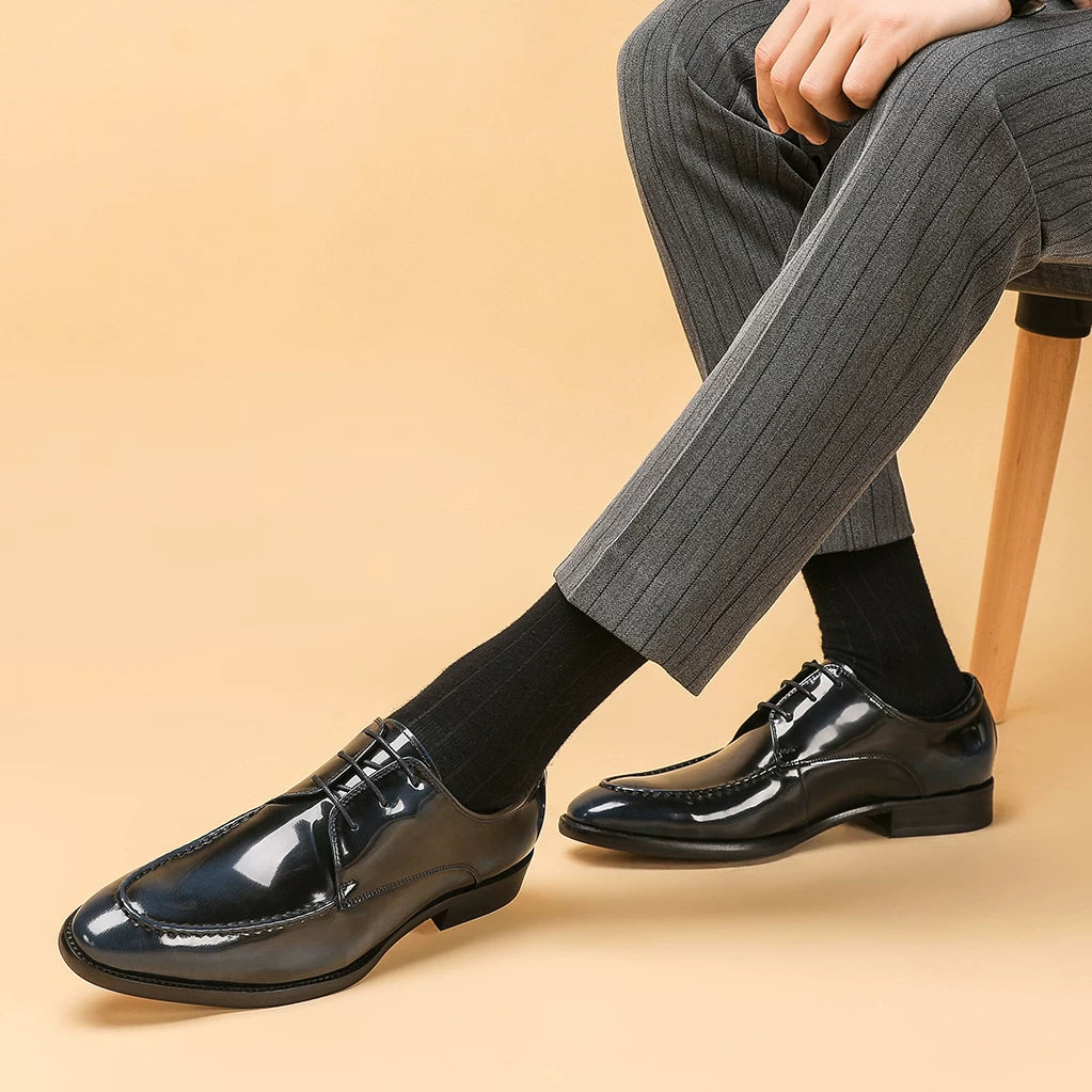 Men's Derby Shoes, Handmade, Pointed Toe