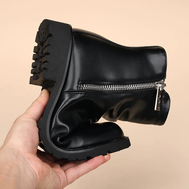 Men's Martin Boots, Height Increasing, Pointed Toe