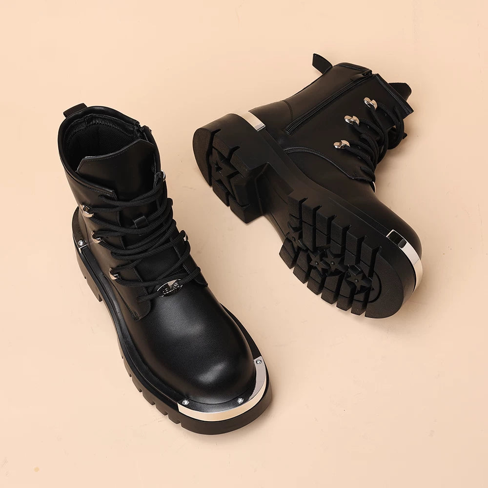 Men's Martin Boots, Height Increasing, Thick Sole