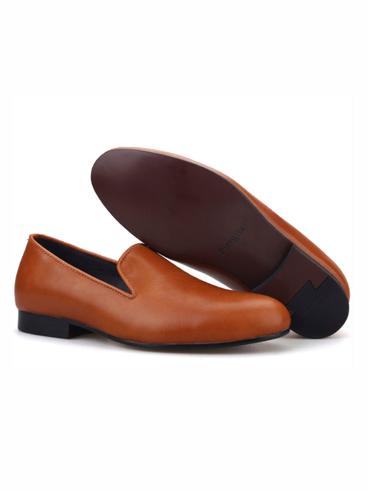 Imported cowhide men's genuine leather loafers British style classic slip-on smoking shoes wedding party new trend matching
