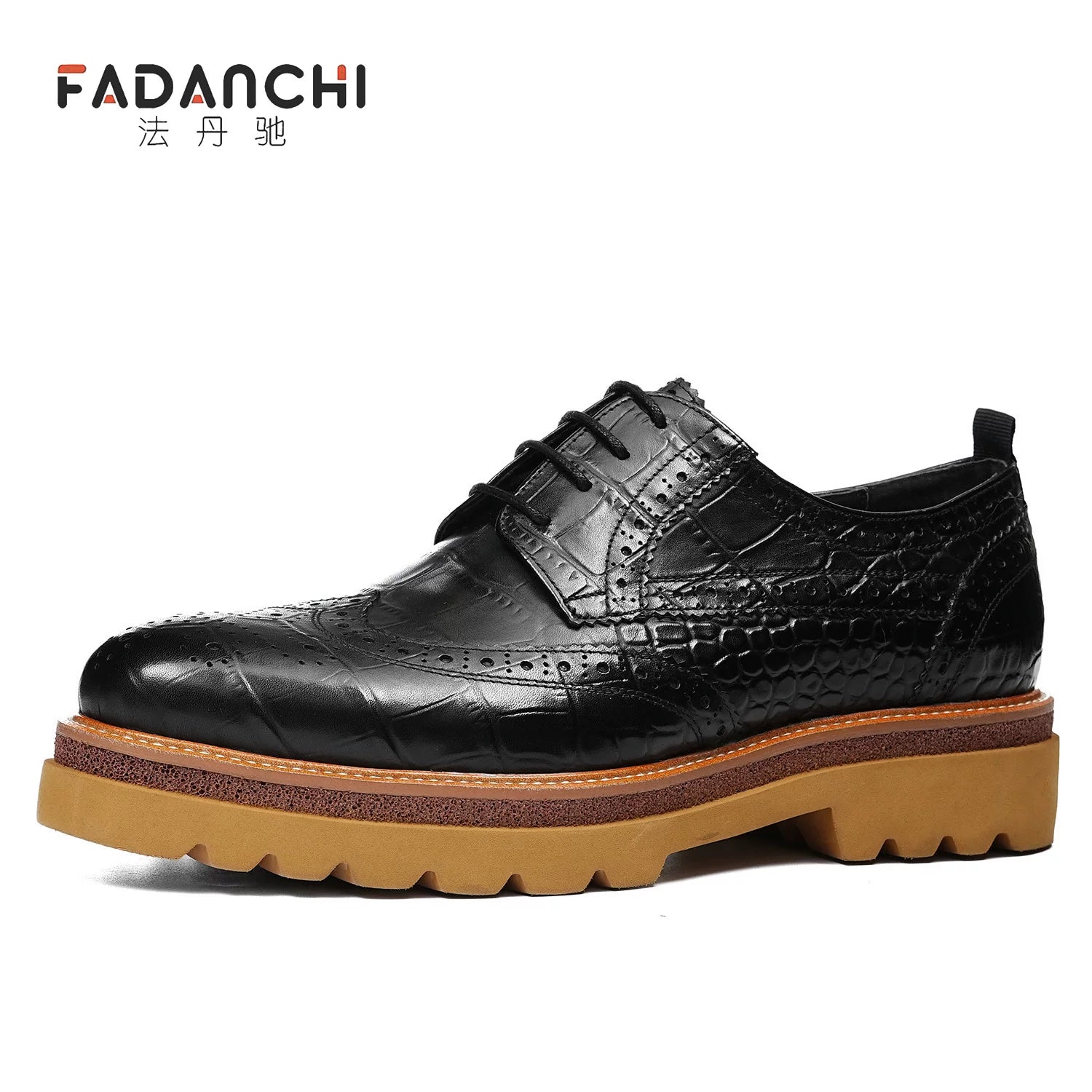 Men's Genuine Leather Leather Shoes, Height Increasing, Thick Sole