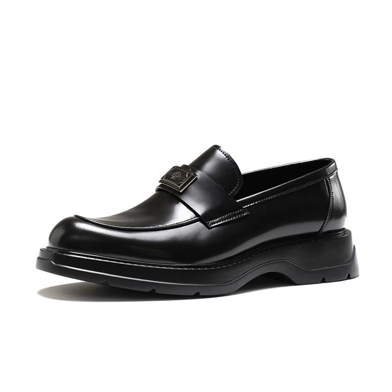 Men's Genuine Leather Loafers, Height Increasing, Thick Sole