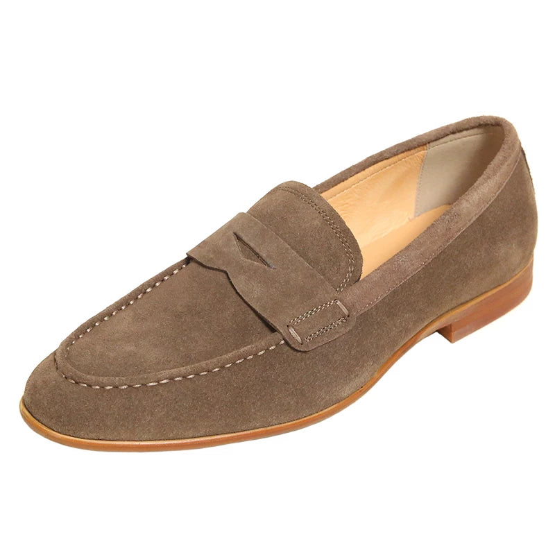 Men's Genuine Leather Loafers, Slip-On, British Style